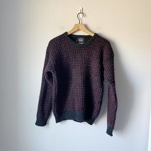 Woolrich Vintage Men's Black Gray Red Wool Crewneck Pullover Size Medium S